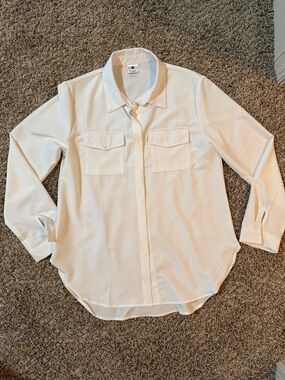 Classic White Long-Sleeve Button-Up Shirt